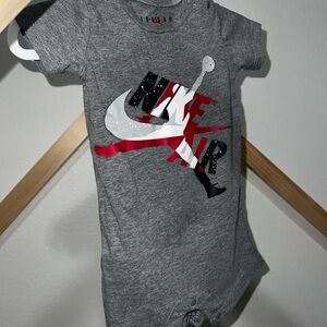 Nike Air Gray and Red Baby Bodysuit